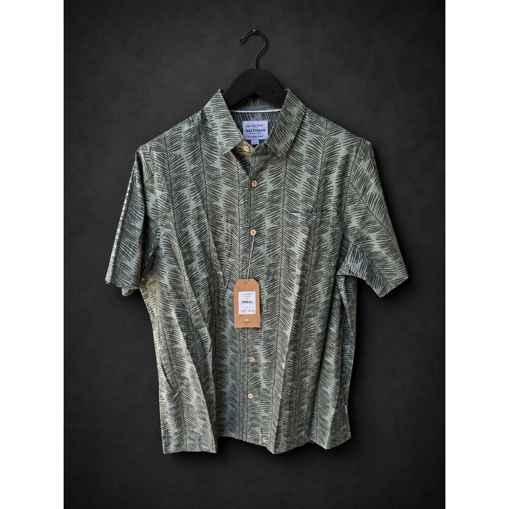 Quiksilver Waterman Collection NWT Palm Print Shirt Large - Picture 3 of 4